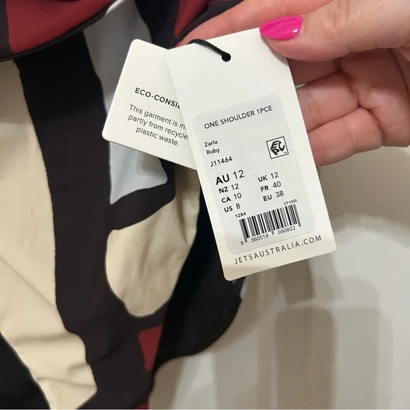 NWT Anthropologie JETS Zarla One Shoulder One Piece Swimsuit - Picture 9 of 10